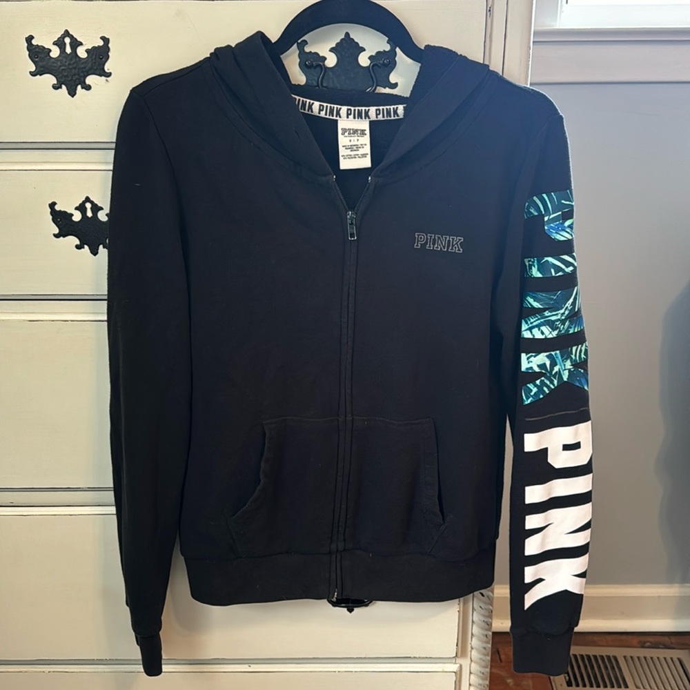 VS Pink 🌴 Zip Hoodie Small